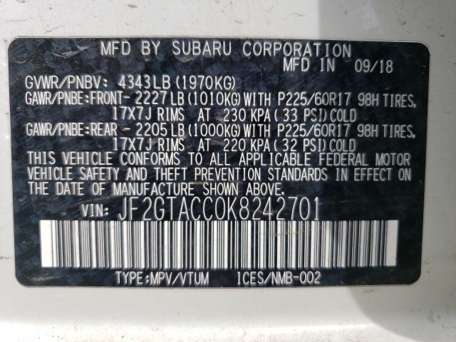 JF2GTACC0K8242701 Subaru Crosstrek Premium
