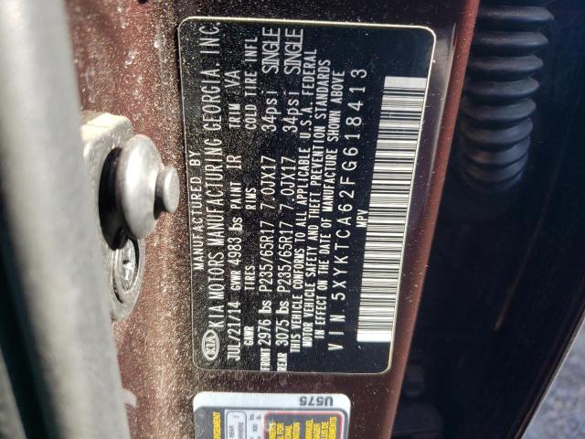 5XYKTCA62FG618413 KIA SORENTO LX