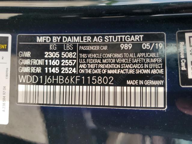 2019 MERCEDES-BENZ E 450 - WDD1J6HB6KF115802
