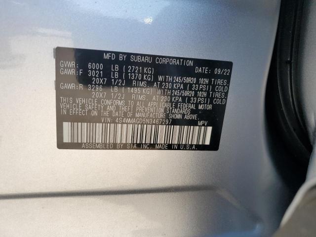 2022 SUBARU ASCENT ONY 4S4WMAGD5N3467297