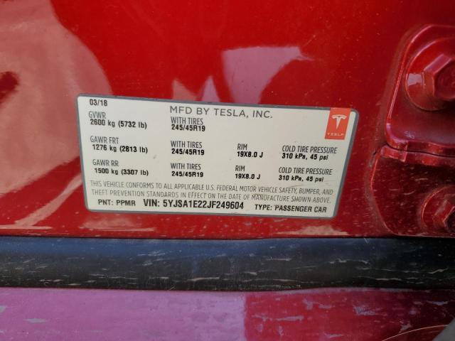 5YJSA1E22JF249604 Tesla MODEL S