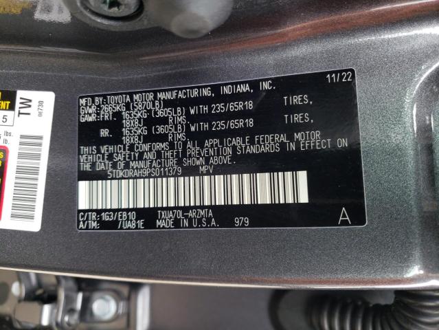 VIN 5TDKDRAH9PS011379 2023 Toyota Highlander, L no.13