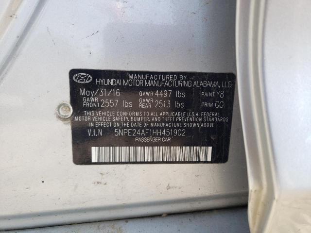 5NPE24AF1HH451902 Hyundai SONATA SE