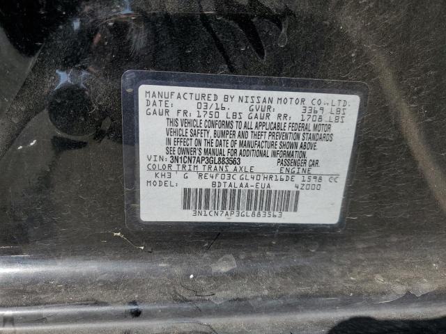 3N1CN7AP3GL883563 Nissan VERSA S