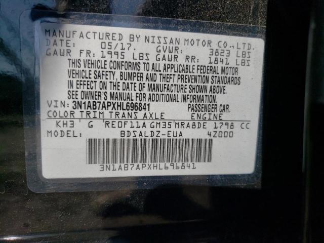 3N1AB7APXHL696841 Nissan SENTRA S
