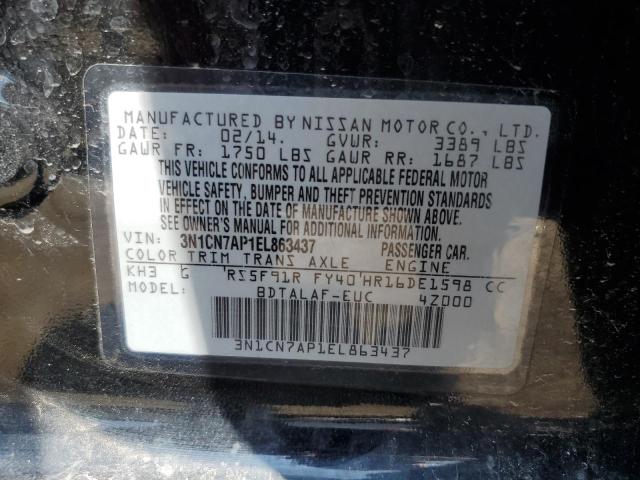 3N1CN7AP1EL863437 Nissan VERSA S