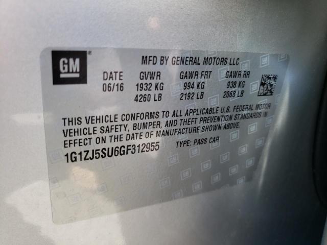 2016 CHEVROLET MALIBU HYB - 1G1ZJ5SU6GF312955