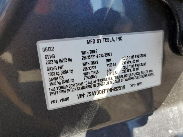 7SAYGDEF1NF492519 Tesla Model Y