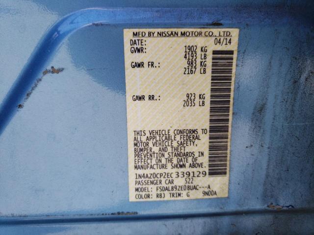 1N4AZ0CP2EC339129 Nissan LEAF S