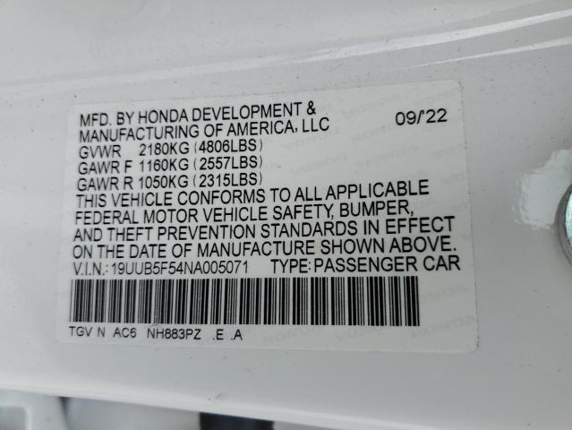 2022 ACURA TLX TECH A - 19UUB5F54NA005071