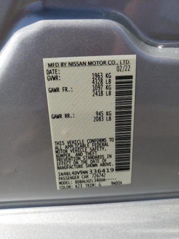 1N4BL4DV9NN336419 Nissan ALTIMA SV