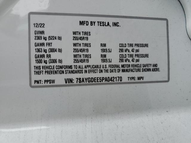 7SAYGDEE5PA042170 Tesla Model Y