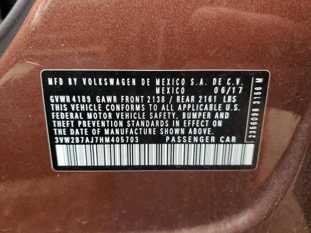 2017 VOLKSWAGEN JETTA S - 3VW2B7AJ7HM405703