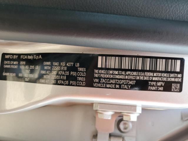 ZACCJABT2GPD73407 Jeep Renegade Latitude