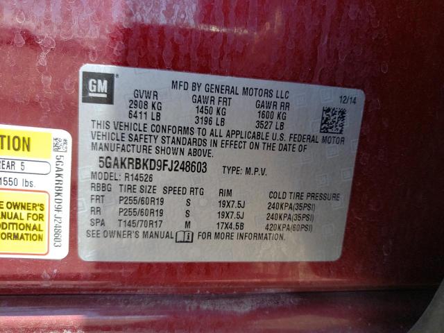 5GAKRBKD9FJ248603 Buick Enclave
