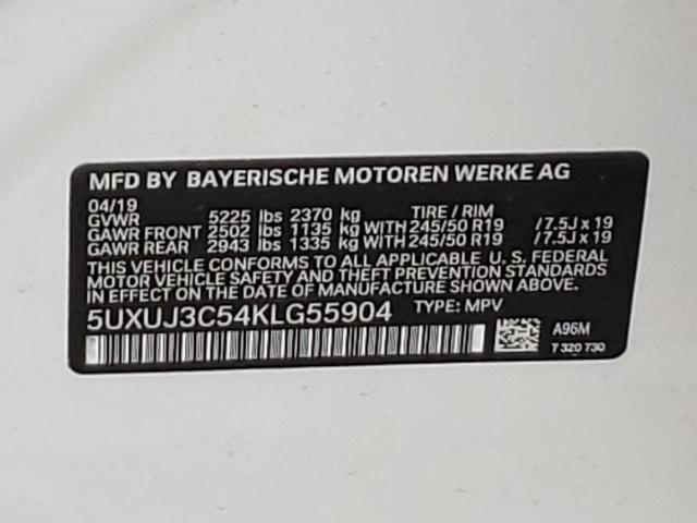 2019 BMW X4 XDRIVE3 - 5UXUJ3C54KLG55904