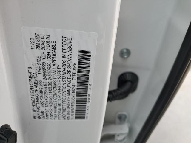 2022 HONDA PILOT SPOR 5FNYF6H35NB102681