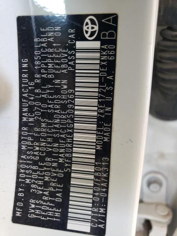 5YFBURHEXGP509269 Toyota COROLLA L