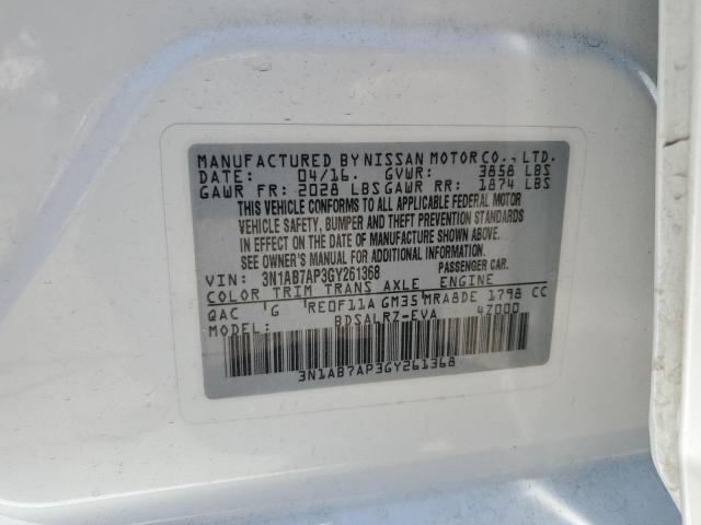 3N1AB7AP3GY261368 Nissan SENTRA S