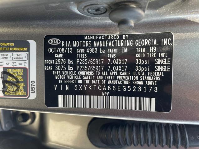 5XYKTCA66EG523173 KIA SORENTO LX