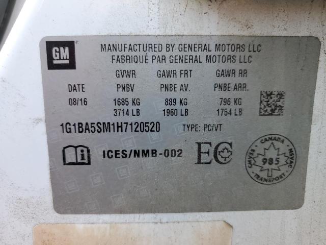2017 CHEVROLET CRUZE L - 1G1BA5SM1H7120520