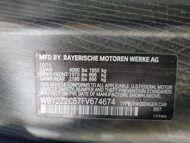 VIN WBY2Z2C57FV674674 2015 BMW I8 no.12