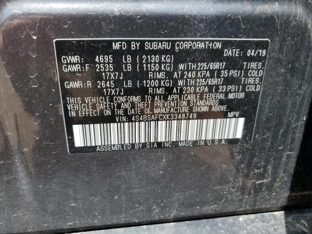 4S4BSAFCXK3348749 Subaru Outback 2.5i Premium