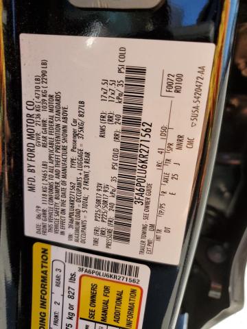 3FA6P0LU6KR271562 Ford FUSION SE