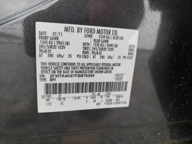 2FMTK4K87FBB76595 2015 FORD EDGE - Image 12