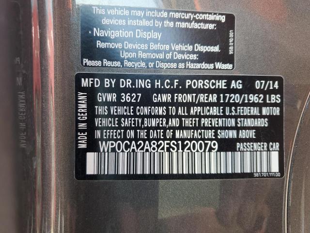 2015 PORSCHE BOXSTER - WP0CA2A82FS120079