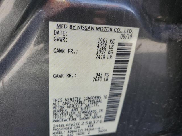 1N4BL4EV2KC258376 Nissan ALTIMA SL