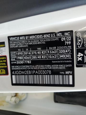 2023 MERCEDES-BENZ EQS SUV 45 - 4JGDM2EB1PA003078