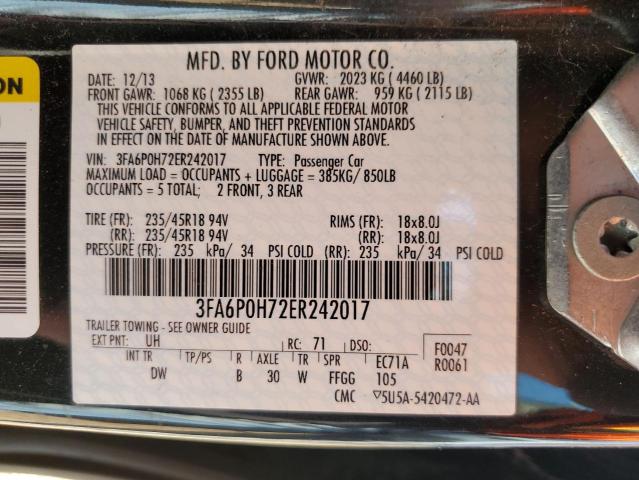 3FA6P0H72ER242017 Ford FUSION SE