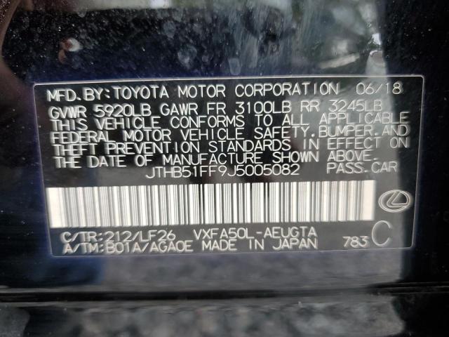 2018 LEXUS LS 500 BAS - JTHB51FF9J5005082