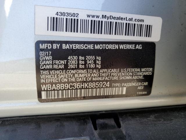 WBA8B9C36HK885924 BMW 330 I