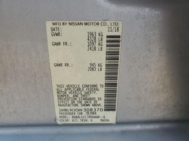 1N4BL4CV1KN308370 Nissan ALTIMA SR