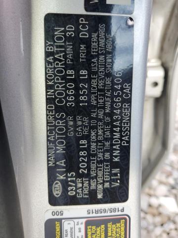 KNADM4A34G6540672 KIA RIO LX