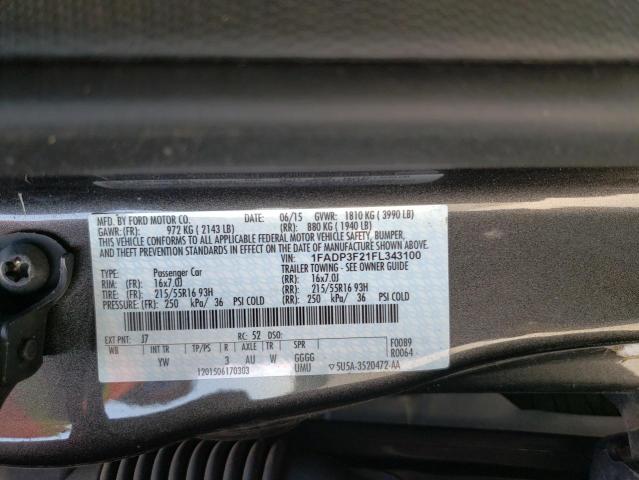 1FADP3F21FL343100 Ford FOCUS SE
