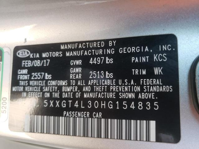 5XXGT4L30HG154835 KIA Optima Lx