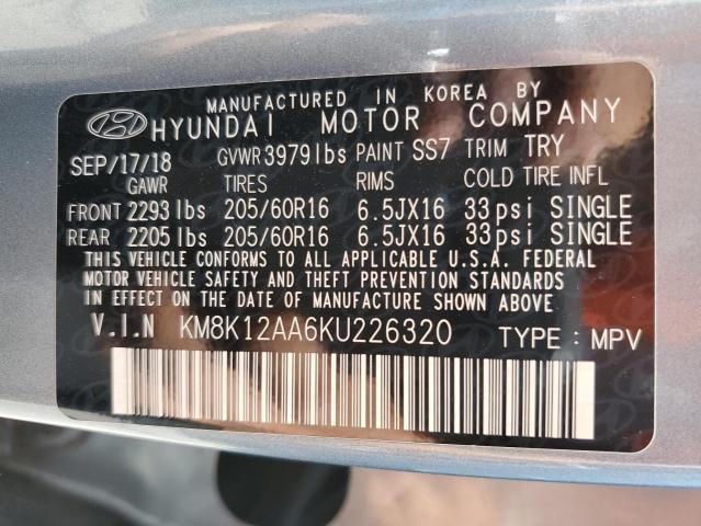 KM8K12AA6KU226320 Hyundai Kona Se