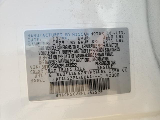 3N1CP5CV2PL483522 Nissan KICKS SV