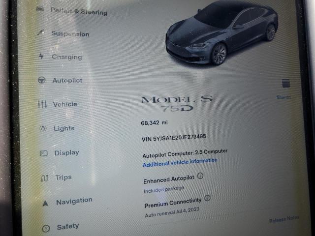 5YJSA1E20JF273495 Tesla MODEL S