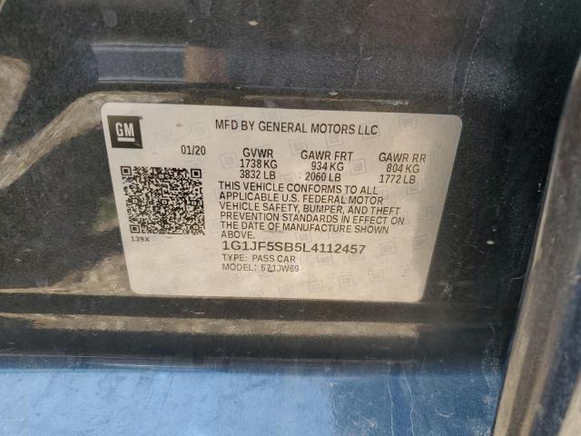 2020 CHEVROLET SONIC PREM - 1G1JF5SB5L4112457