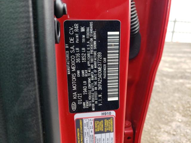 3KPA25AD0ME377289 KIA RIO S