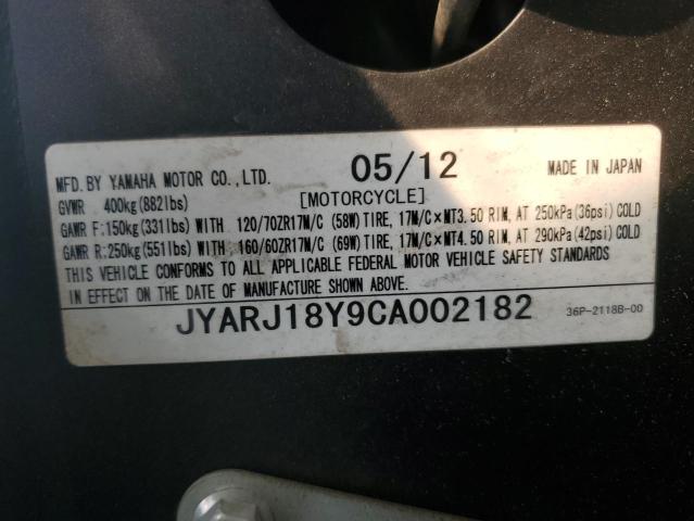 2012 YAMAHA FZ6 RC - JYARJ18Y9CA002182