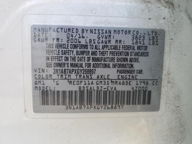3N1AB7APXGY268897 Nissan SENTRA S