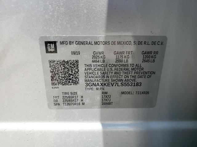 2020 CHEVROLET EQUINOX LT 3GNAXKEV7LS553183