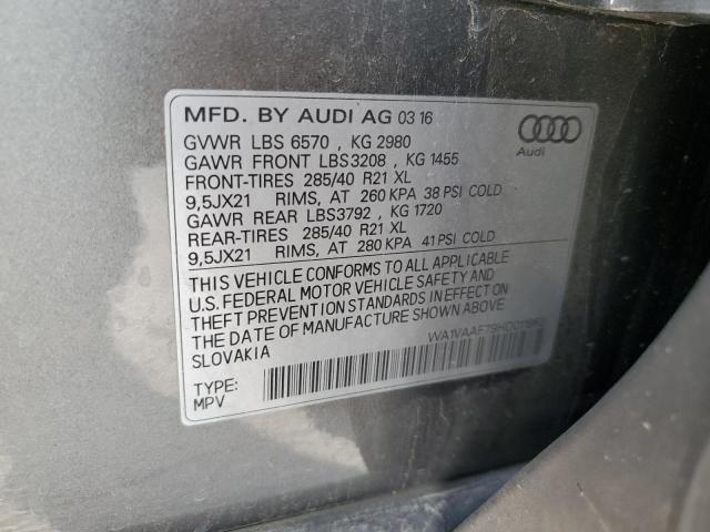 WA1VAAF79HD011963 2017 AUDI Q7, photo no. 12