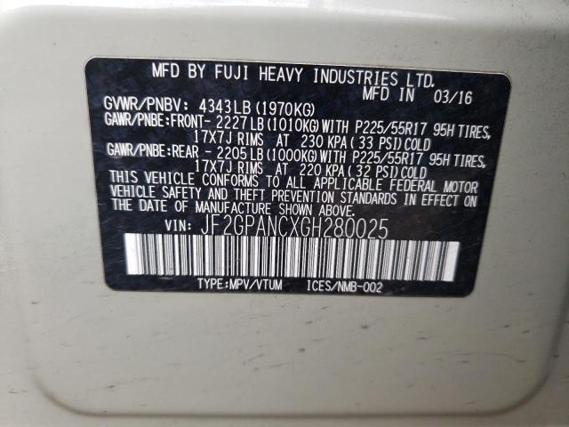 JF2GPANCXGH280025 Subaru Crosstrek Limited