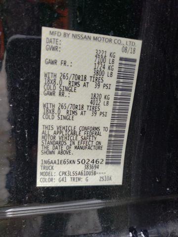 2019 NISSAN TITAN PLAT - 1N6AA1E65KN502462
